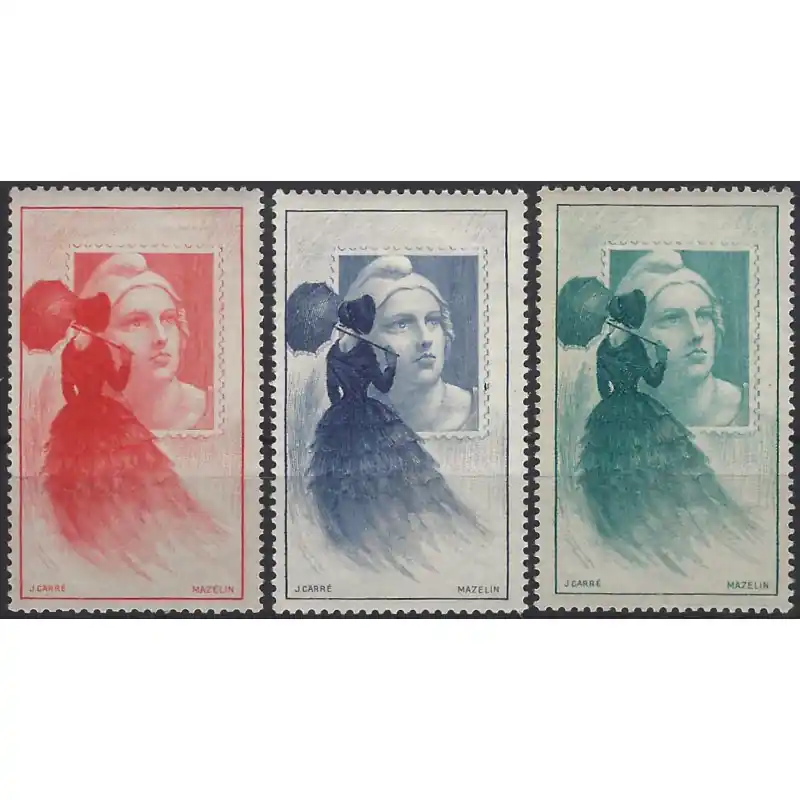 CITEX vignette officielle Marianne de Gandon N°19 en 3 couleurs. Meilleur Prix