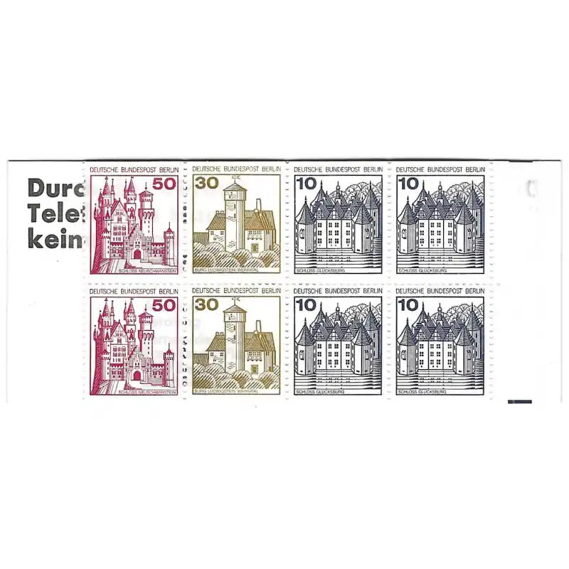 Carnet de 8 timbres d'Allemagne Berlin N°C496b neuf**. Meilleur Prix
