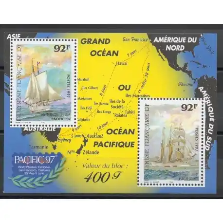 Polynésie - Blocs et feuillets - 1997 - No BF22 - bateaux - Exposition Promotion Saisonnière