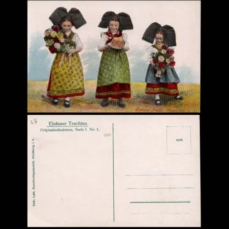 Carte postale 68 - Costumes Alsaciens - Mietesheim Haute Qualité