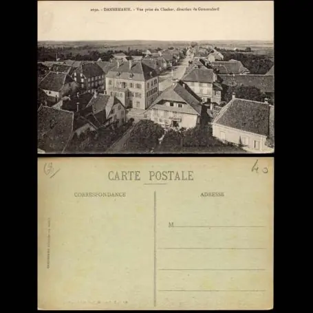 Carte postale 68 - Dannemarie - Vue prise du clocher, direction de Gomersdorff Vente Directe