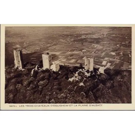 Commander Vite Carte postale 68 - Eguisheim - Les trois chateaux d' Eguisheim et la plaine d'Alsace - Non v