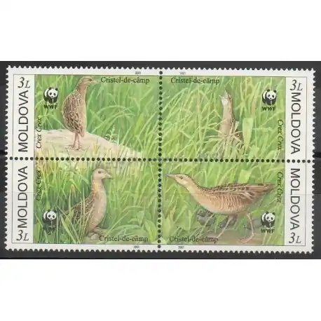 Livraison Express Moldavie - 2001- No 328/331 - Oiseaux