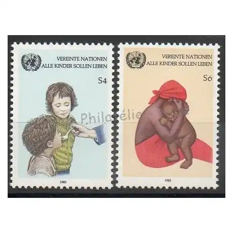 Nations Unies (ONU - Vienne) - 1985- No 53/54 - Enfance Fait Main