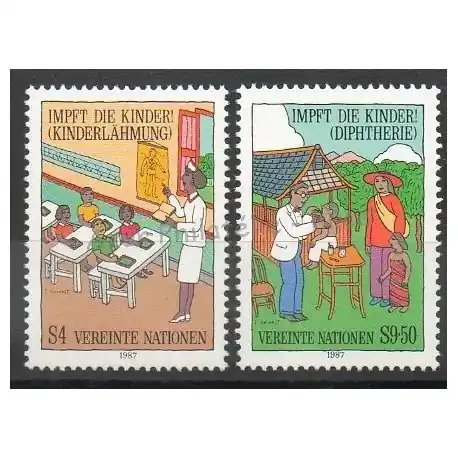 Nations Unies (ONU - Vienne) - 1987- No 77/78 - Enfance Top Vente