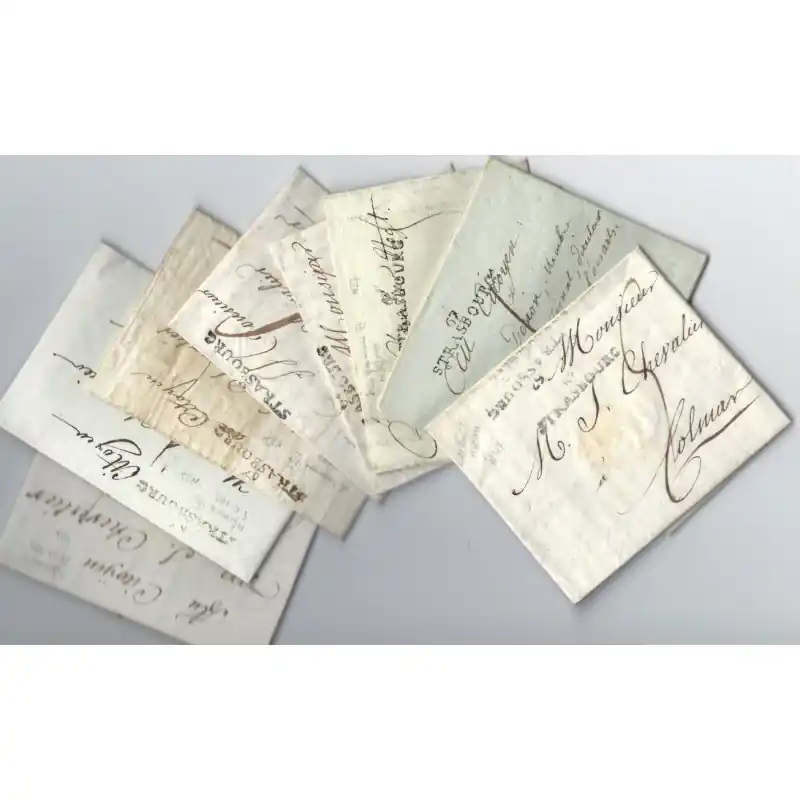 Petit Prix Marque postale 67 Strasbourg N°27 sur 8 plis entre 1796-1803.