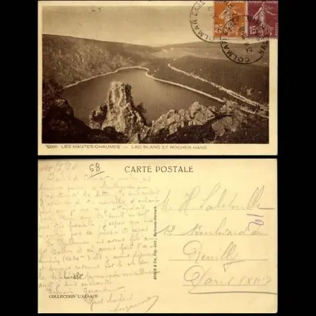 Carte postale 68 - Les hautes chaumes - Lac blanc et rocher Hans Garantie Incluse