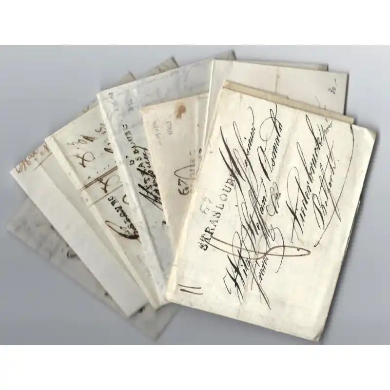 Marque postale 67 Strasbourg N°27-34a la série sur 9 plis. Certifié