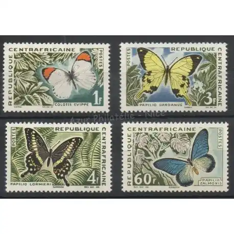 Centrafricaine (République) - 1963- No 31/34 - Papillons Seulement Aujourd’hui