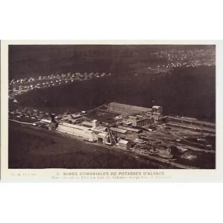 Carte postale 68 - Mines domaniales de Potasses d'Alsace - Mines Joseph et Else - Au fond le Retour Gratuit