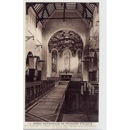 Commander Maintenant Carte postale 68 - Mines domaniales de Potasses d'Alsace - Vue interieure de l'eglise Ste-Ba