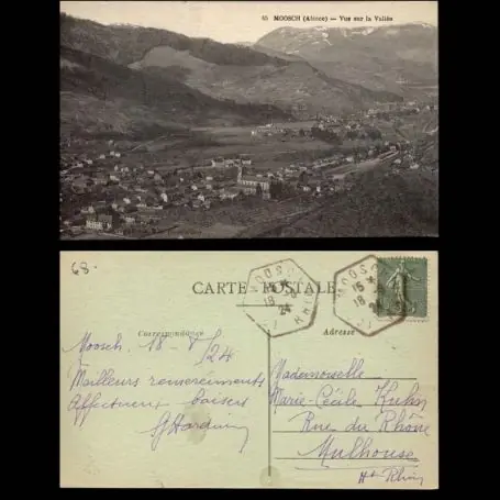 Carte postale 68 - Moosch - Vue sur la vallee Nouvelle Collection