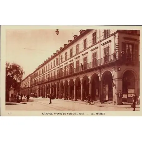 Premium Carte postale 68 - Mulhouse - Avenue du Marechal Foch - Les Arcades - Non voyage - Dos divis