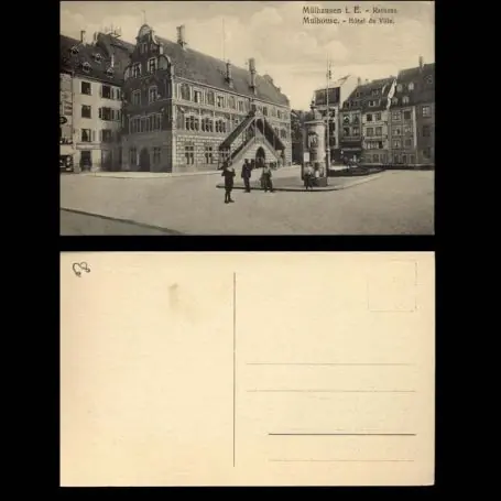 Satisfait Ou Remboursé Carte postale 68 - Mulhouse - Hotel de ville - Animee