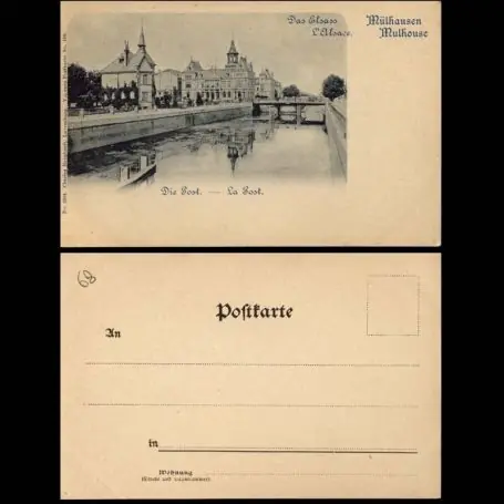 Carte postale 68 - Mulhouse - La Poste - Edition C. Bernhoeft Gros Lot