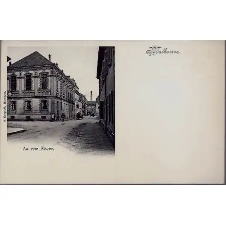 Carte postale 68 - Mulhouse - La rue Neuve - Non voyage - Dos divise Seulement Aujourd’hui