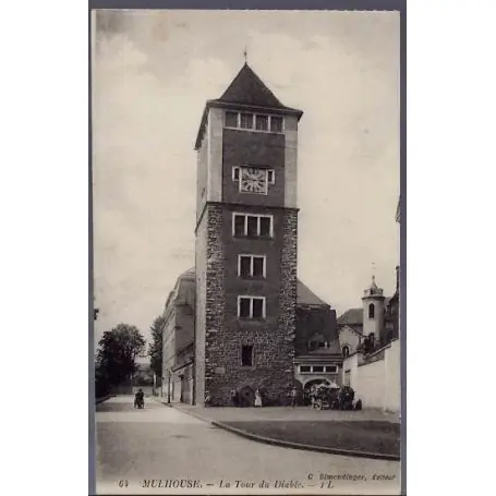 Carte postale 68 - Mulhouse - La tour du diable - Voyage - Dos divise Produit De Marque