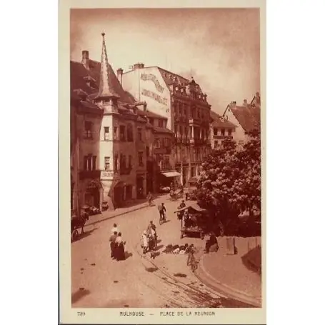 Carte postale 68 - Mulhouse - Place de la reunion - Non voyage - Dos divise Bon Plan