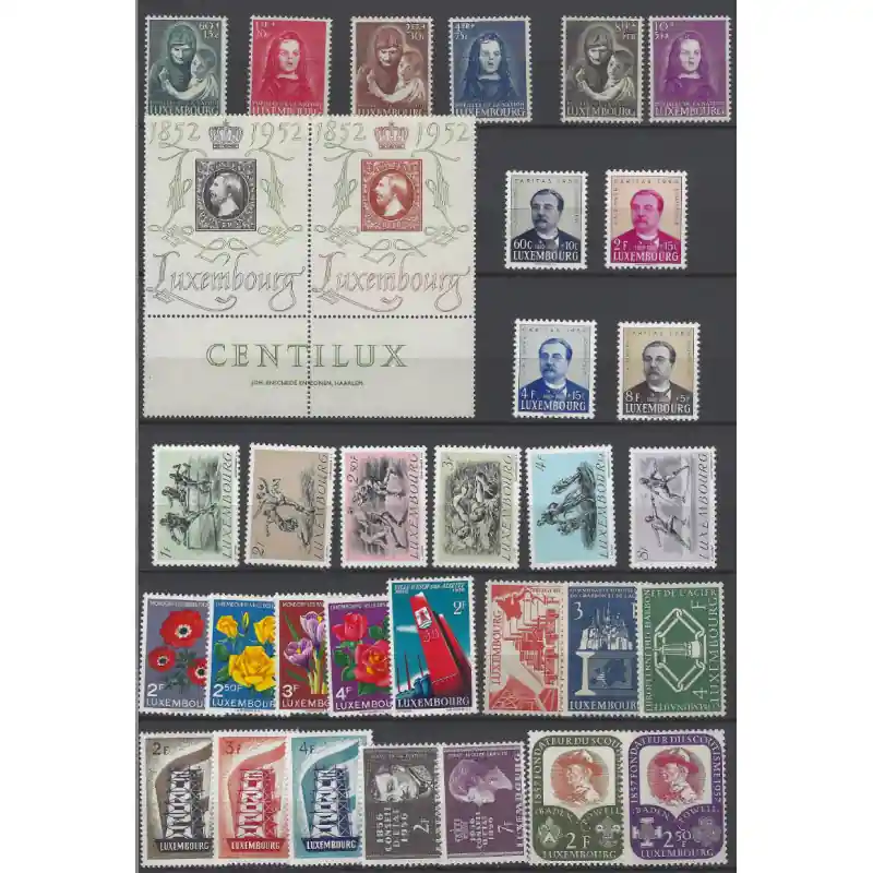 Prix Bas Luxembourg sélection de timbres entre 1950-1964 neufs**.
