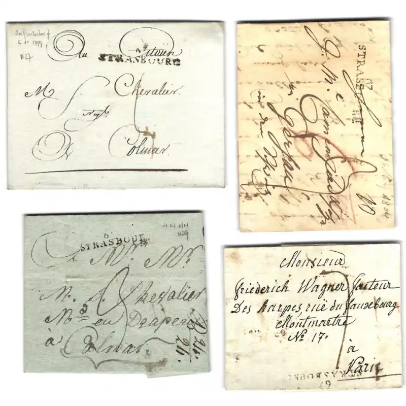 Marque postale 67 Strasbourg N°27-30 la série sur 4 plis. Nouveauté