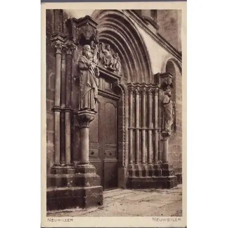 Certifié Carte postale 68 - Neuwiller - Neuweiler - Porte d'entree paroissiale - Non voyage - Dos div