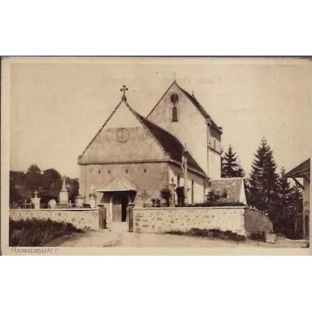 Marque Carte postale 68 - Rammersmatt - vue d'une eglise et son cimetiere - Non voyage - Dos divise