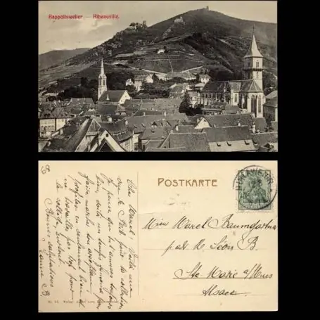 Carte postale 68 - Rappoltsweiler - Ribeauville - Vue generale Prix Cassé