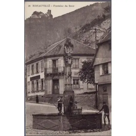 Carte postale 68 - Ribeauville - Fontaine du bouc - Non voyage - Dos divise Prix Réduit
