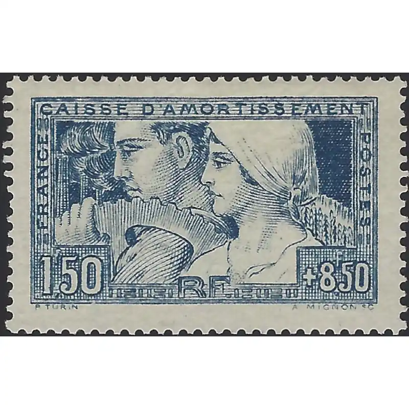 Haute Qualité Le Travail timbre de France N°252a neuf*.