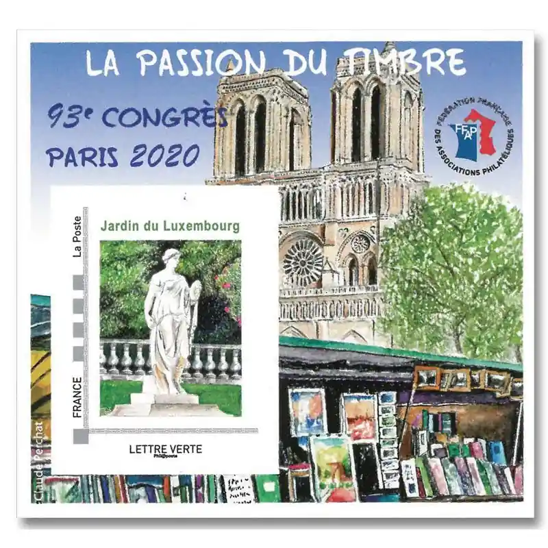 Bloc FFAP N°17 Notre-Dame de Paris autoadhésif. Réduction