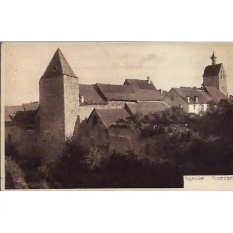 Carte postale 68 - Riquewihr - Reichenweier - vue des toits des maisons - non voyage - Dos d Artisanat