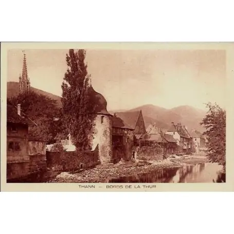 Carte postale 68 - Thann - Bords de la Thur - Non voyage - Dos divise Dernier Modèle
