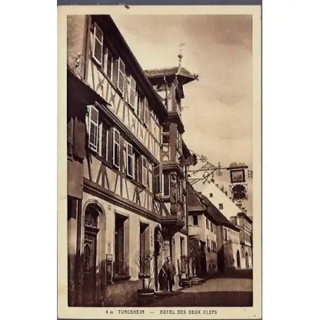 Vente Flash Carte postale 68 - Turckheim - Hotel des deux clefs - Non voyage - Dos divise