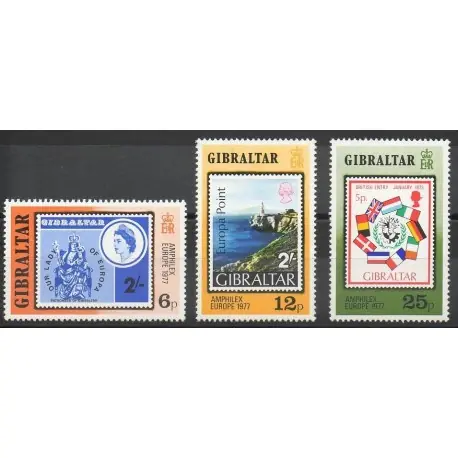 Nouvelle Collection Gibraltar - 1977- No 364/366 - Timbres sur timbres