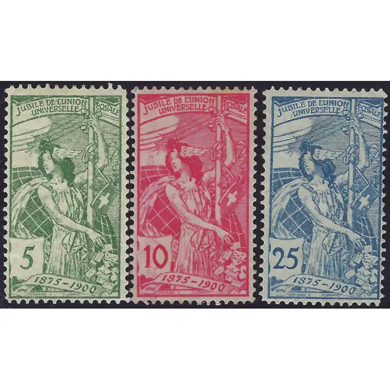 Petit Prix Suisse UPU timbres N°86-88 série neuf*.