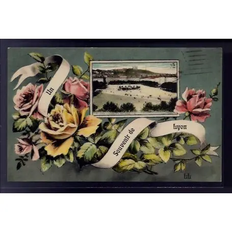 Carte postale 69 - Lyon - carte un souvenir de Lyon" - Voyage - Dos divise""" Dernière Chance