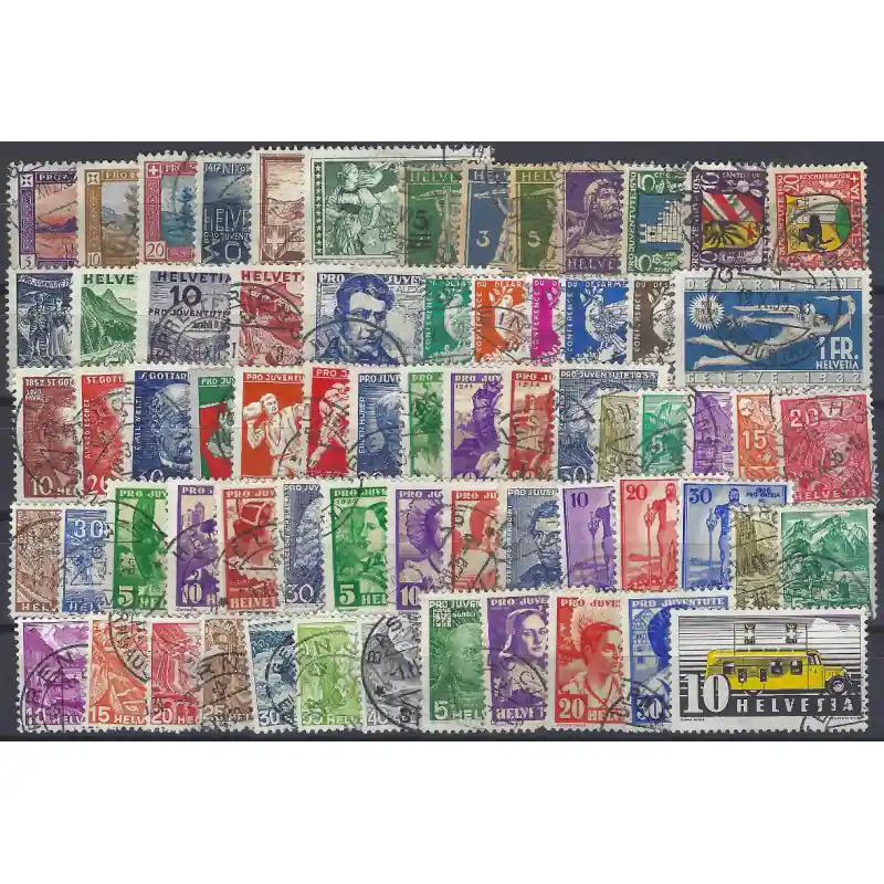 Haute Qualité Suisse lot de 67 timbres oblitérés entre N°235-302.
