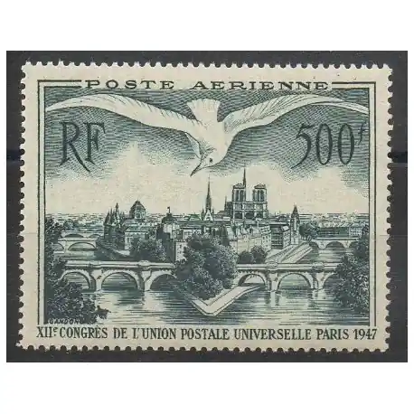 France - Poste aérienne - 1947 - No PA20 - Neuf avec charnière Fait Main