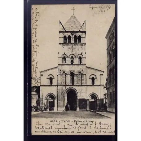 Carte postale 69 - Lyon - Eglise d' Ainay - Voyage - Dos non divise Expédition Rapide
