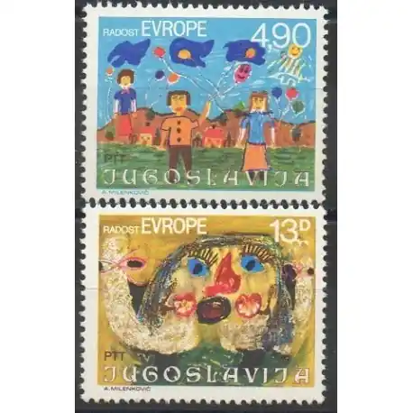 Yougoslavie - 1980- No 1740/1741 - Dessins d'enfants - Europe Promotion Saisonnière