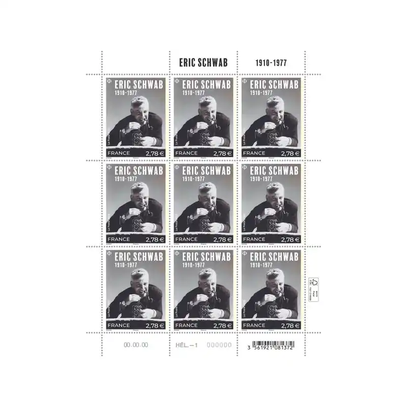 Timbre Eric Schwab en feuillet de France N°F184 neuf**. Meilleure Vente