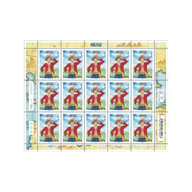 Usine Directe Timbre One Piece - Luffy en feuillet de France N°F180 neuf**.