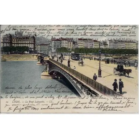 Carte postale 69 - Lyon - Le pont Lafayette - Tramway Acheter En Ligne