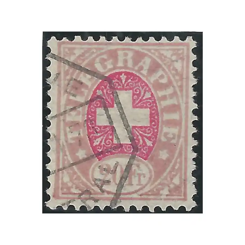 Offre Spéciale Suisse timbre télégraphe N°8A oblitéré.