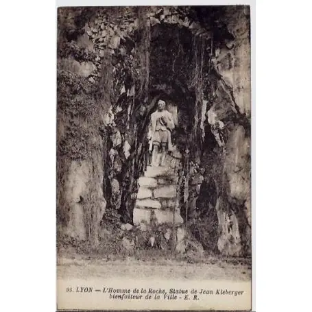 Carte postale 69 - Lyon - L'homme de la roche - Statue de Jean Kleberger bienfaiteur de la v Top Vente