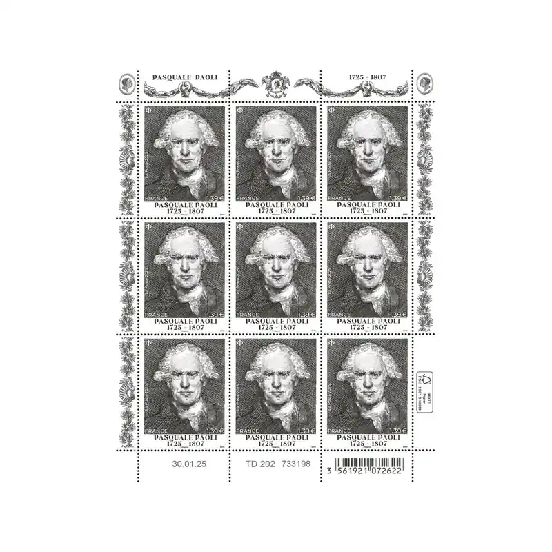 Pas Cher Timbre Pasquale Paoli en feuillet de France N°F177 neuf**.