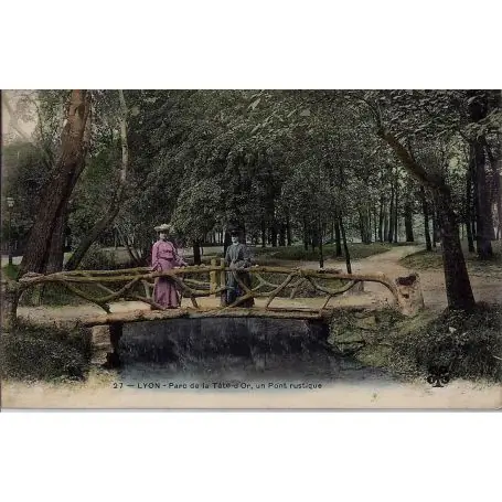 Carte postale 69 - Lyon - Parc de la Tete d'Or - Pont rustique Livraison Express