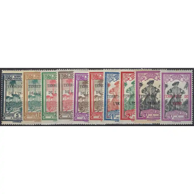 Inini timbres taxe N°1-9a série neuf*. Livraison Express