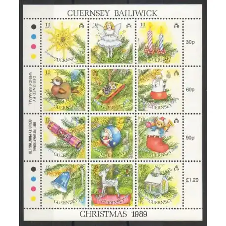 Guernesey - 1989- No 472/483 - Noël Bon Plan