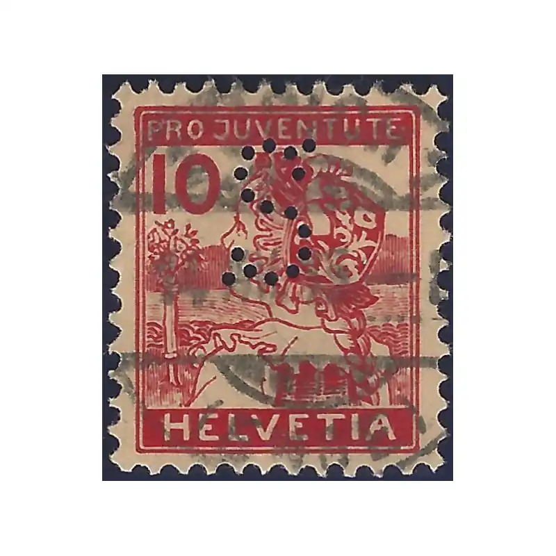 Pas Cher Suisse timbre pour la jeunesse N°150 perforé oblitéré.